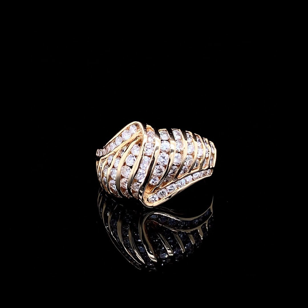 14k Gold 1.47 Ct Natural H Diamond Ring: Ref:230992083 // gold content:14k gold // ring size:7. 25us // // main gemstone:diamond // shape:round // carat weight:1. 47ct // clarity grade:vs-si // color:h // treatment:natural // cut grade:g // 