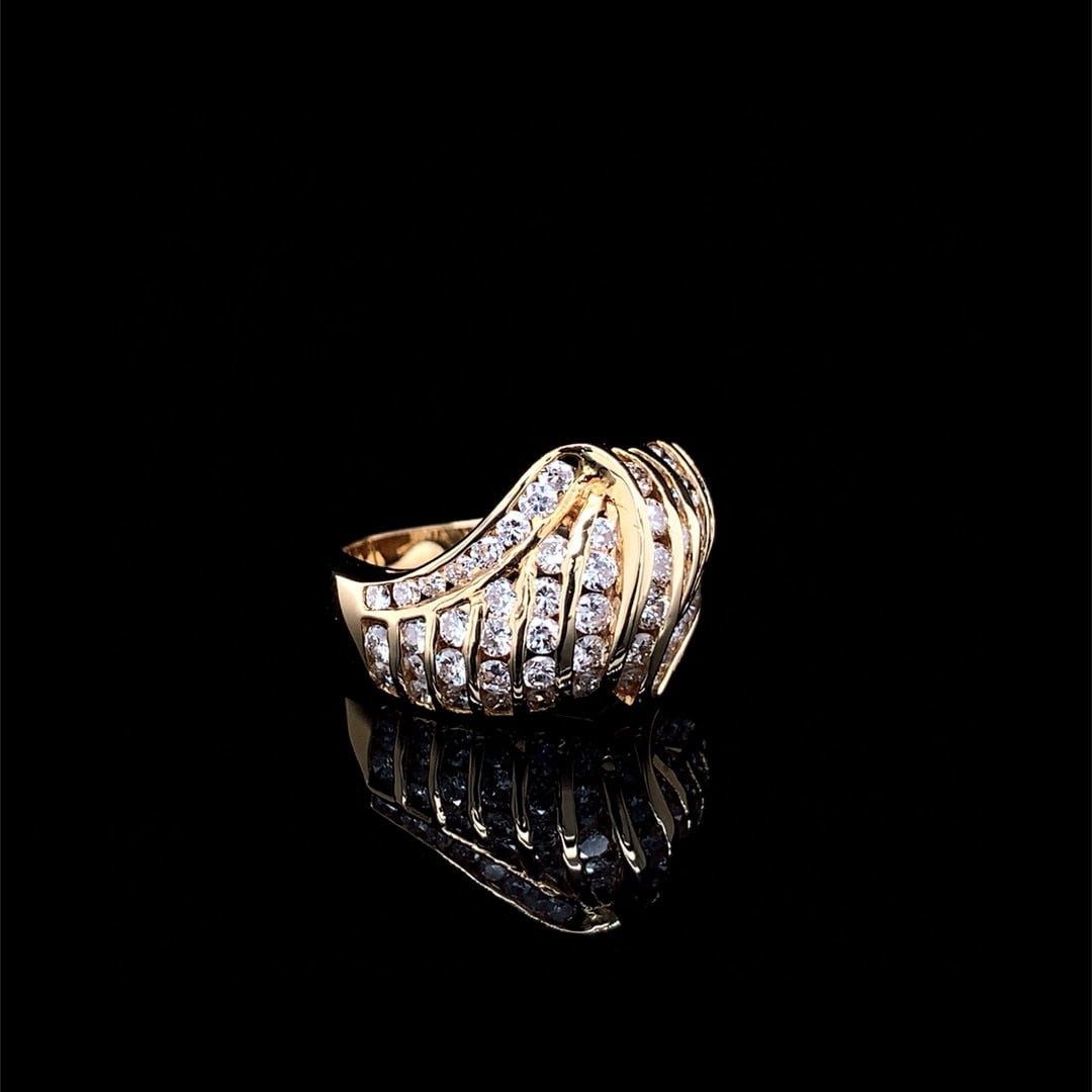 14k Gold 1.47 Ct Natural H Diamond Ring - 3