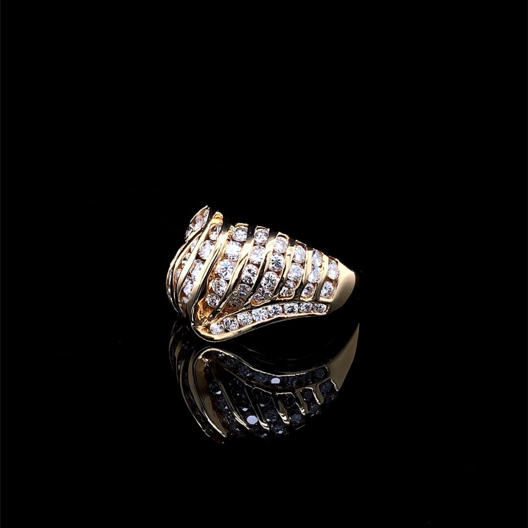 14k Gold 1.47 Ct Natural H Diamond Ring - 4