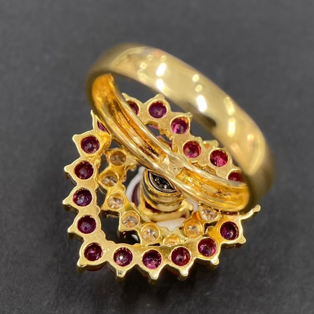 14k Gold 2.69 Ctw Natural Ruby & Ruby Ring - 4