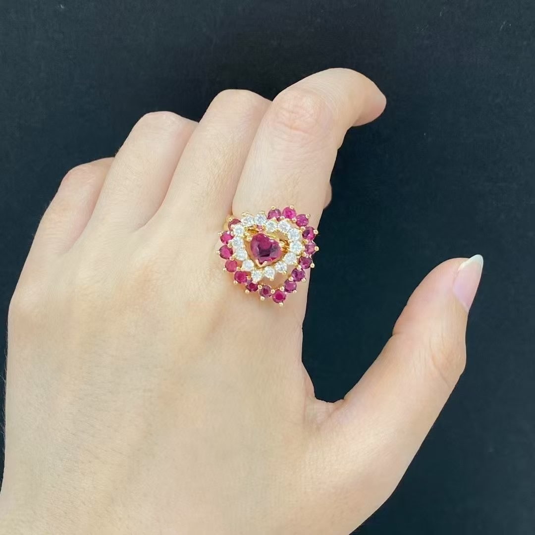 14k Gold 2.69 Ctw Natural Ruby & Ruby Ring - 6