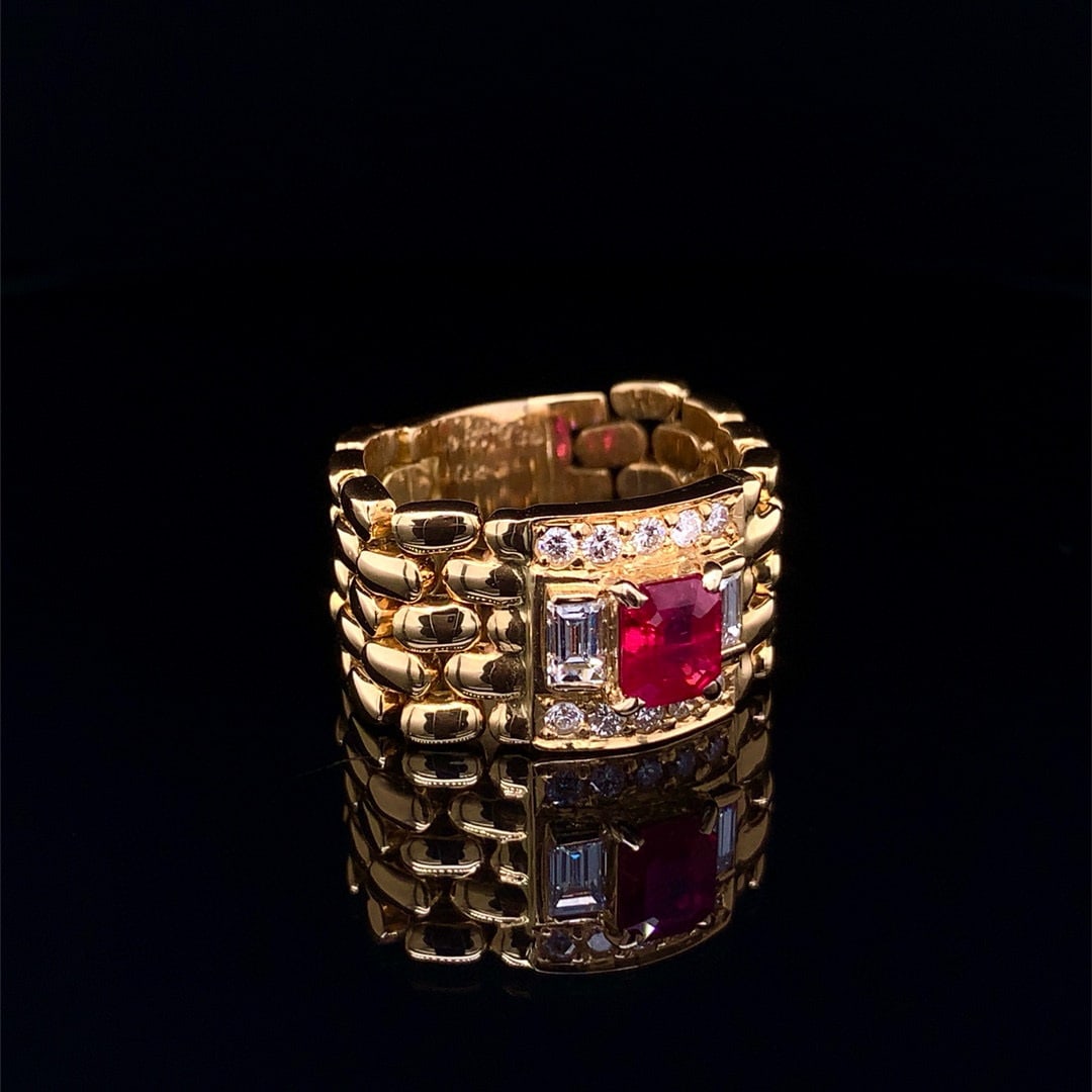 14k Gold 1.41 Ctw Natural Ruby & Diamond Ring - 3