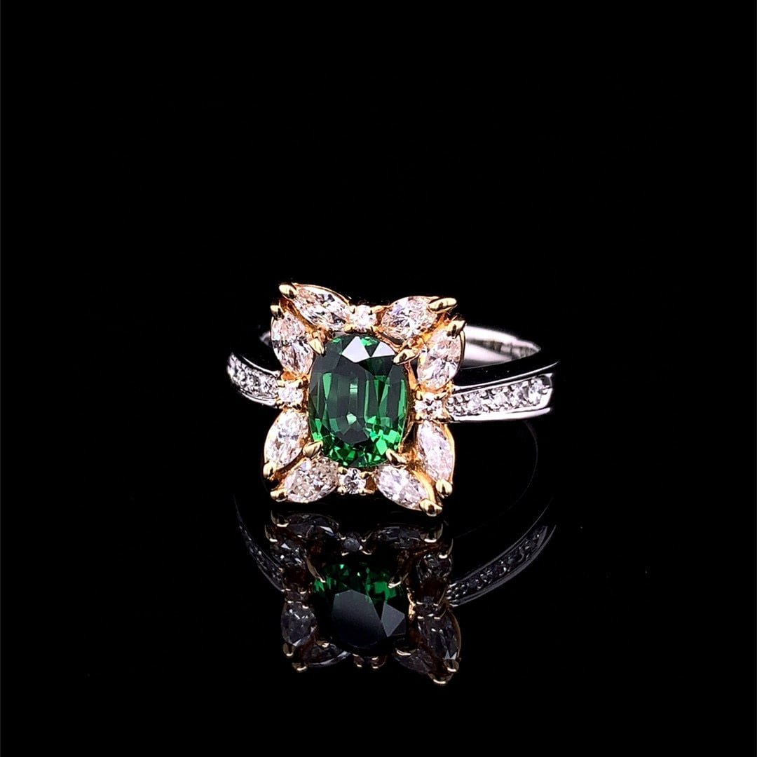 14k Gold 1.70 Ctw Natural Tourmaline & Diamond Ring - 2
