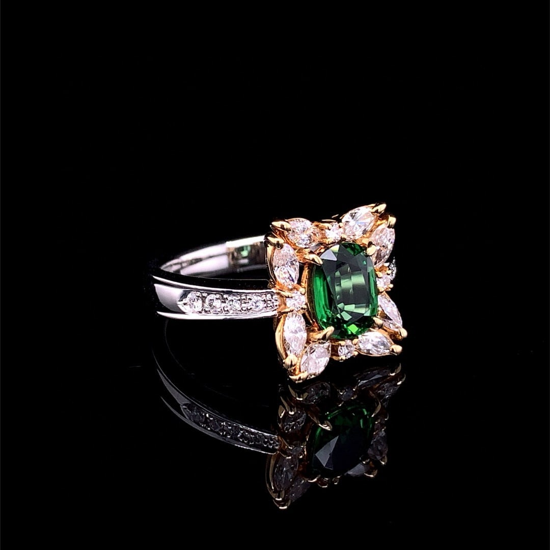 14k Gold 1.70 Ctw Natural Tourmaline & Diamond Ring - 3