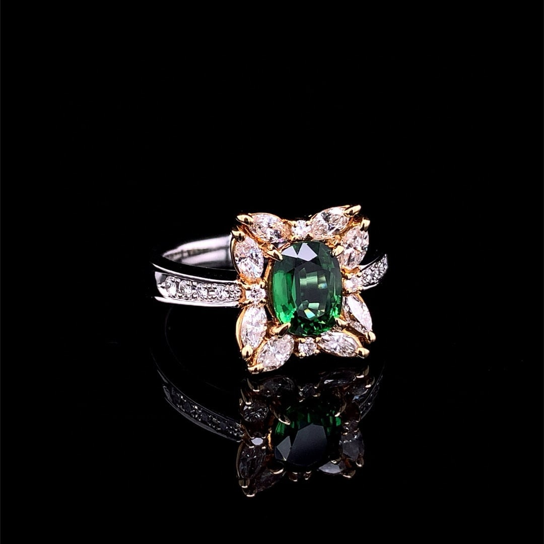 14k Gold 1.70 Ctw Natural Tourmaline & Diamond Ring - 4