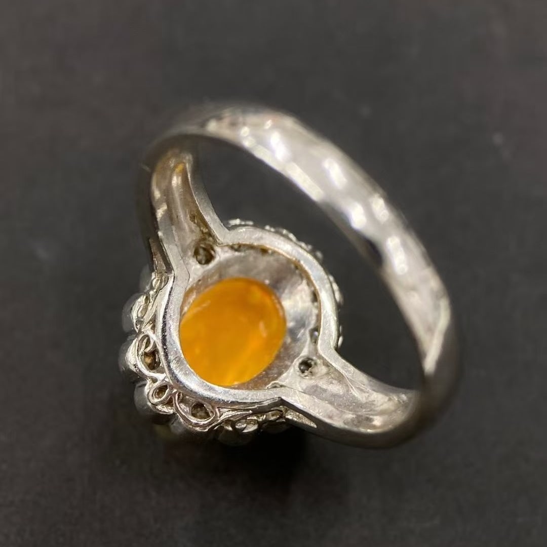 14k Gold 2.81 Ctw Natural Opal & Diamond Ring - 3