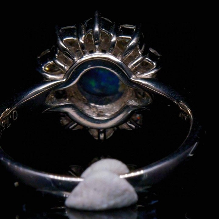 14k Gold 1.81 Ctw Natural Opal & Diamond Ring - 4
