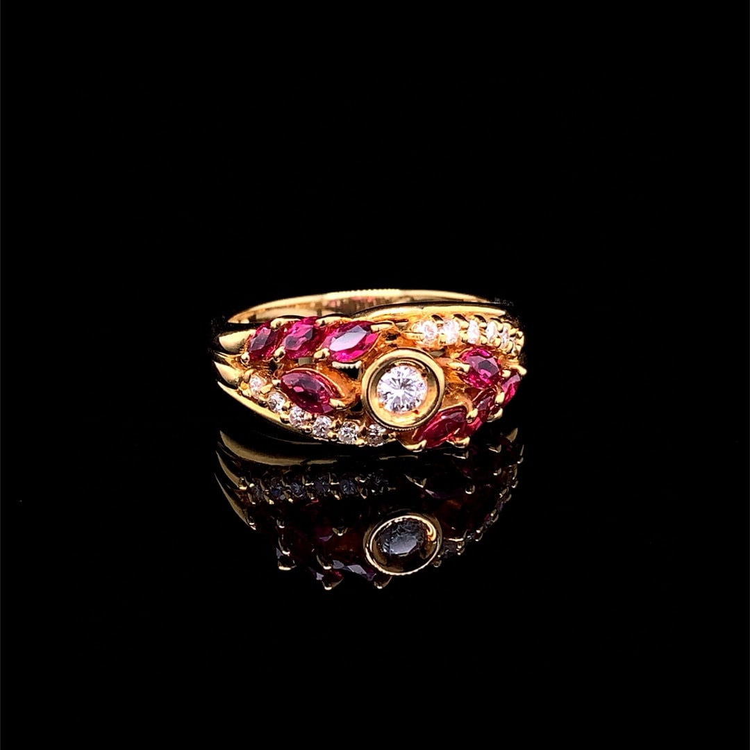 14k Gold 1.00 Ctw Natural Ruby & Diamond Ring - 3