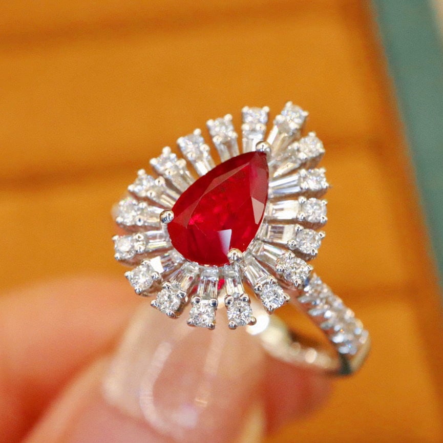 14k Gold 1.65 Ctw Natural Ruby & Diamond Ring/pendant( Without Chain ) - 3