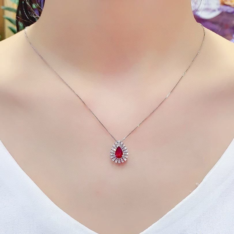 14k Gold 1.65 Ctw Natural Ruby & Diamond Ring/pendant( Without Chain ) - 8