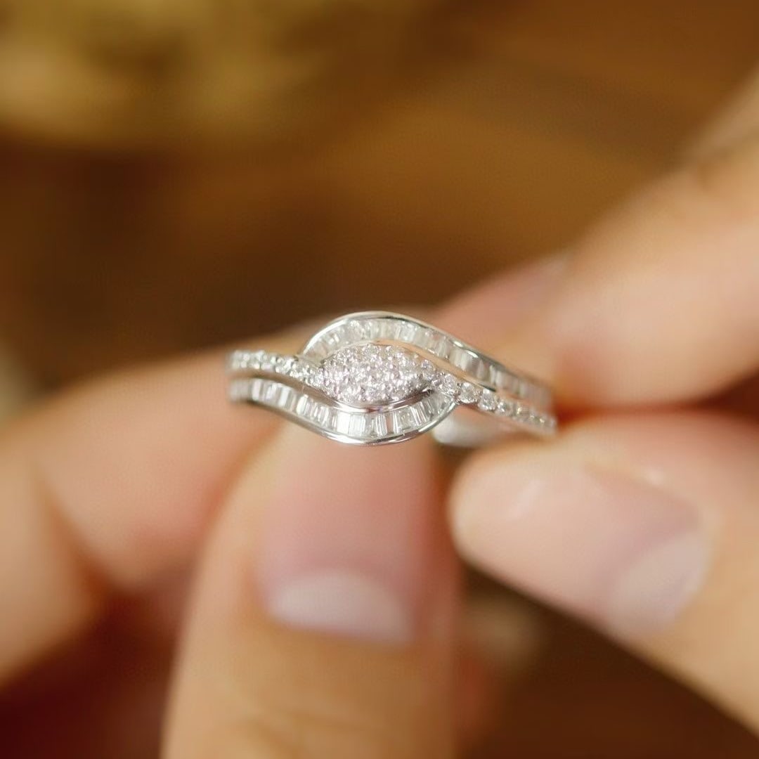 14k Gold 0.50 Ct Natural H Diamond Ring - 3