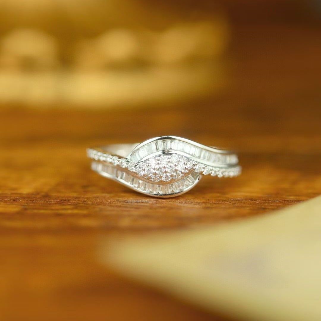 14k Gold 0.50 Ct Natural H Diamond Ring - 5