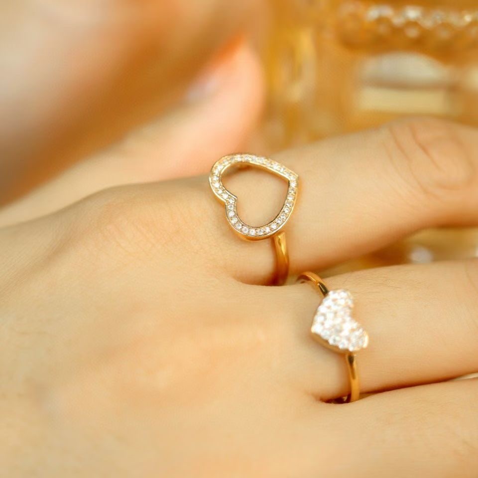 14k Gold 0.40 Ct Natural H Diamond Ring - 6