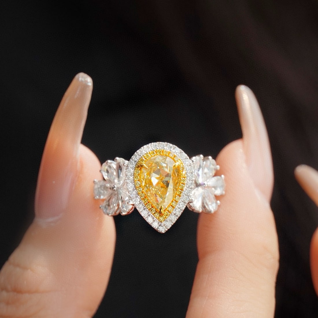 14k Gold 3.17 Ctw Natural Yellow Diamond & Diamond Ring - 3