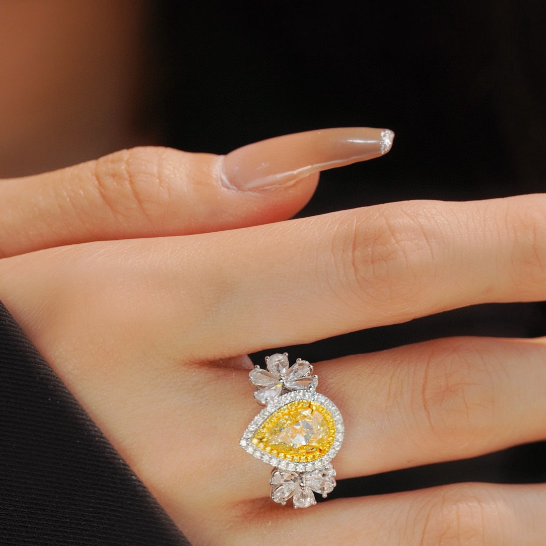 14k Gold 3.17 Ctw Natural Yellow Diamond & Diamond Ring - 4