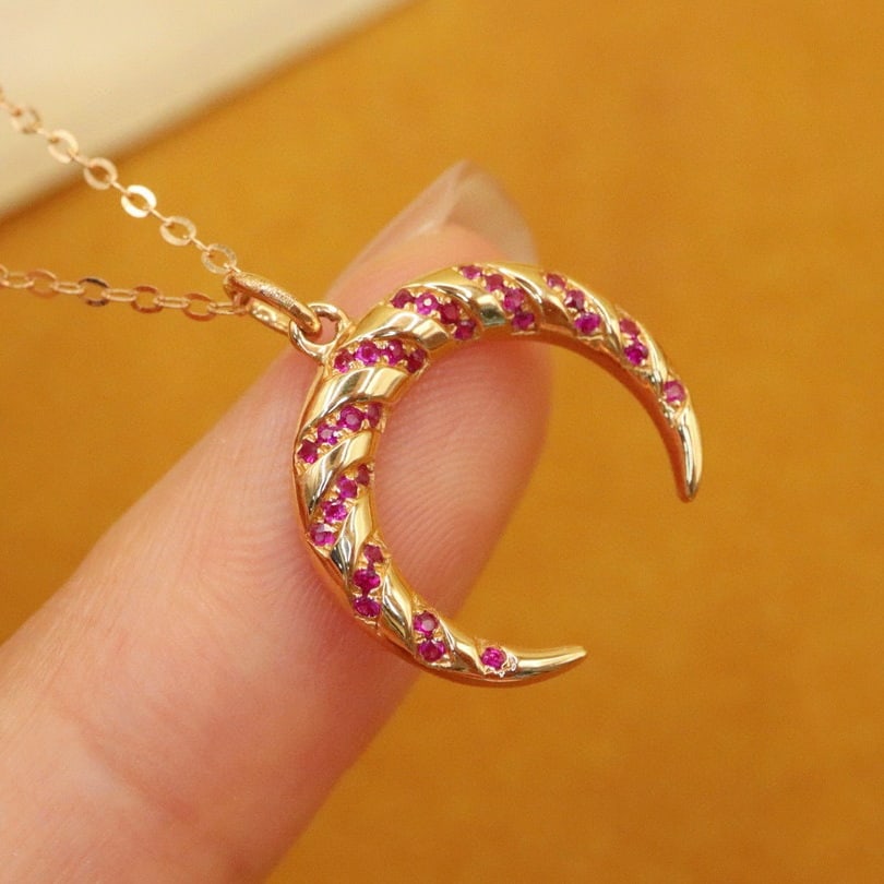 14k Gold 0.2 Ct Natural Ruby Pendant( Without Chain ) - 4