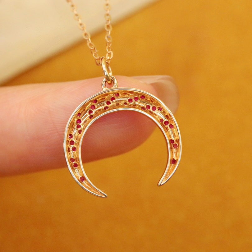 14k Gold 0.2 Ct Natural Ruby Pendant( Without Chain ) - 5