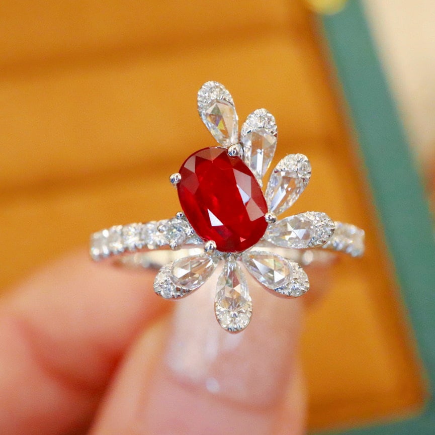14k Gold 1.52 Ctw Natural Ruby & Diamond Ring (1 of 5)