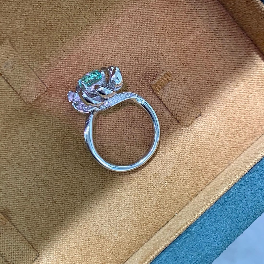 14k Gold 2.52 Ctw Natural Paraiba Tourmaline & Diamond Ring - 4