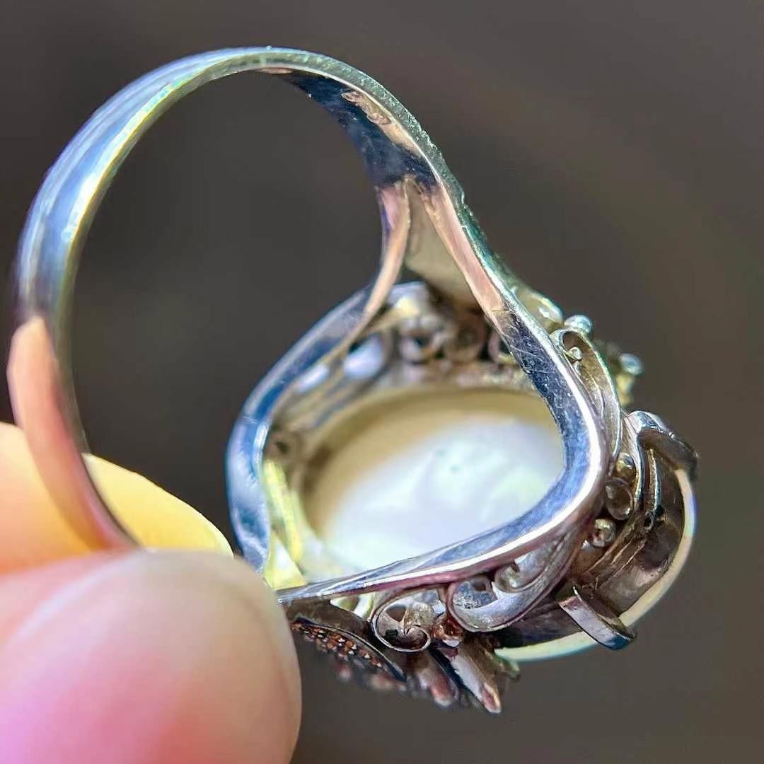 14k Gold 4.36 Ctw Natural Opal & Diamond Ring - 5