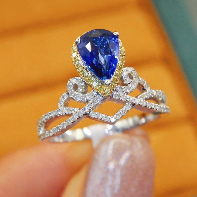 14k Gold 1.43 Ctw Natural Sapphire & Diamond Ring - 3
