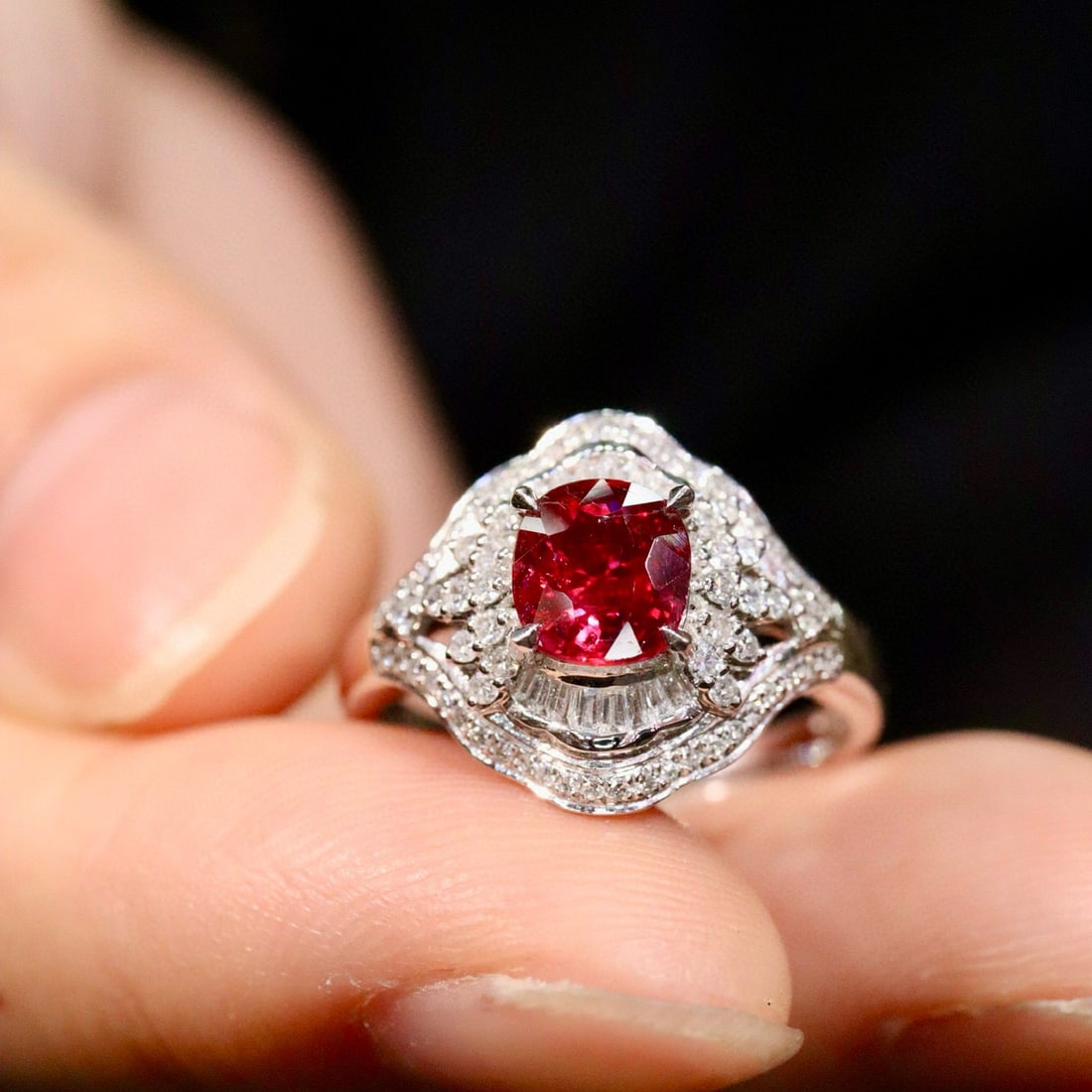 14k Gold 1.54 Ctw Natural Ruby & Diamond Ring (1 of 6)