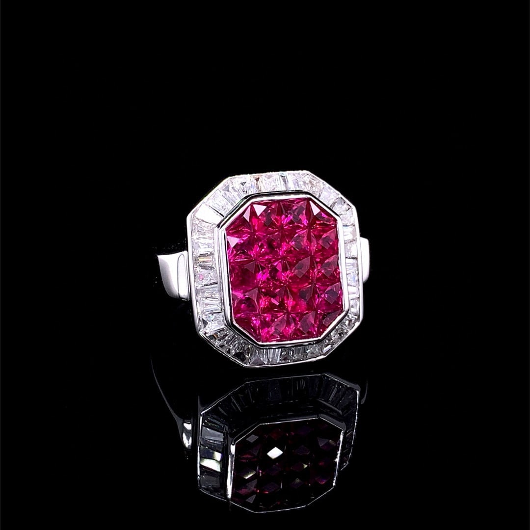 14k Gold 2.7 Ctw Natural Ruby & Diamond Ring - 4