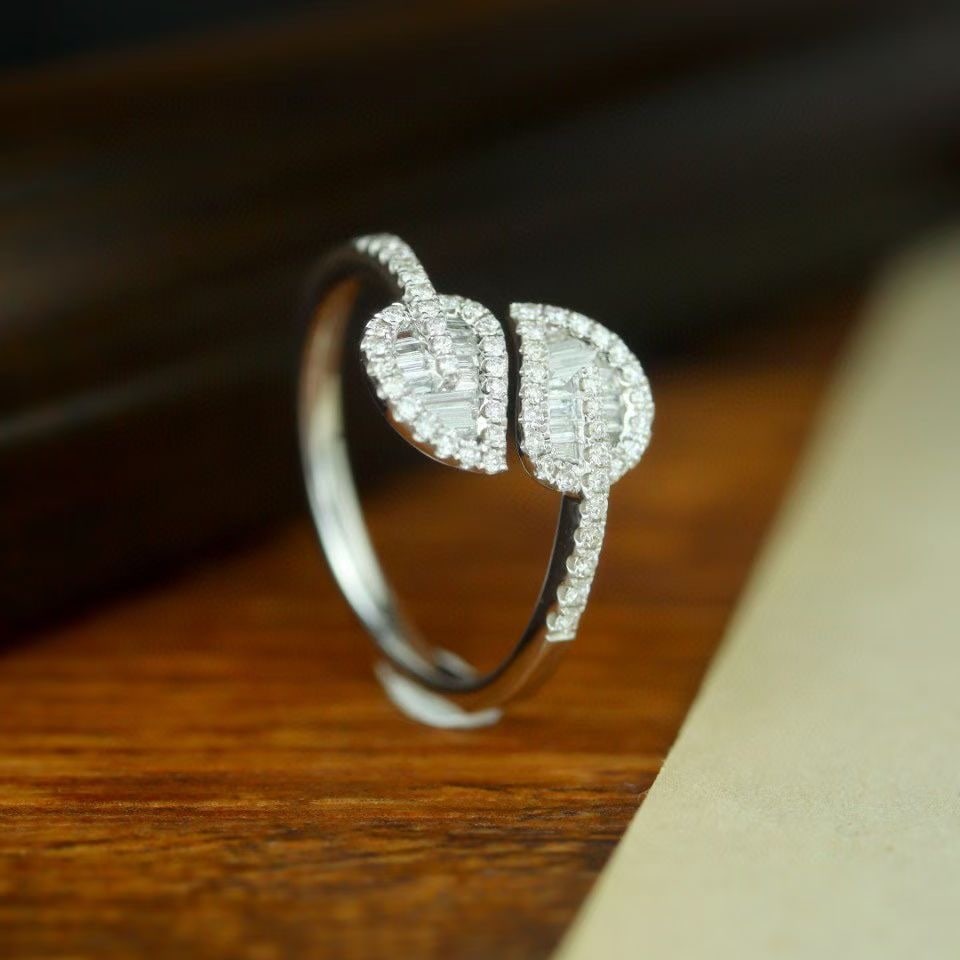 14k Gold 0.35 Ct Natural H Diamond Ring - 4