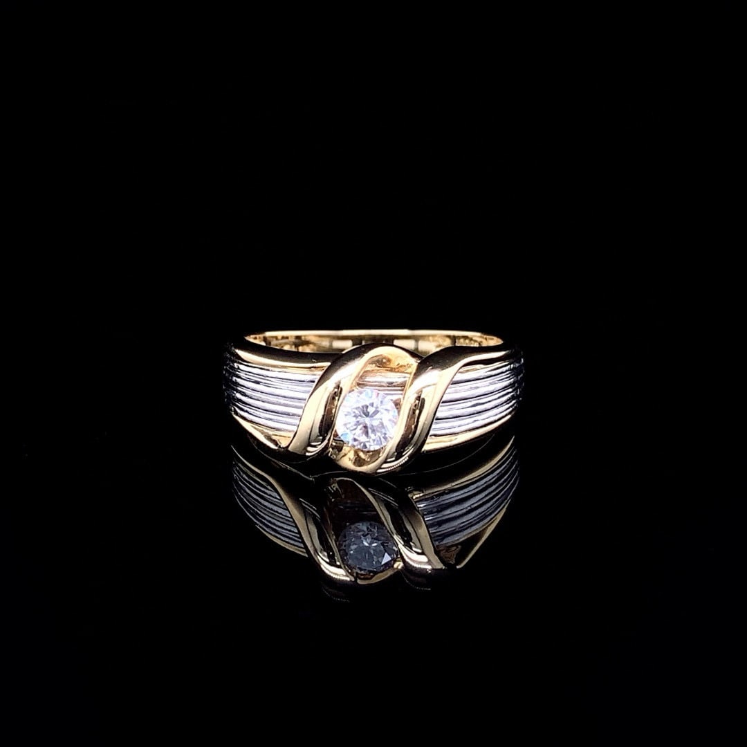 14k Gold 0.2 Ct Natural H Diamond Ring: Ref:230992205 // gold content:14k gold // ring size:7. 25us // // main gemstone:diamond // shape:round // carat weight:0. 2ct // clarity grade:vs-si // color:h // treatment:natural // cut grade:g //