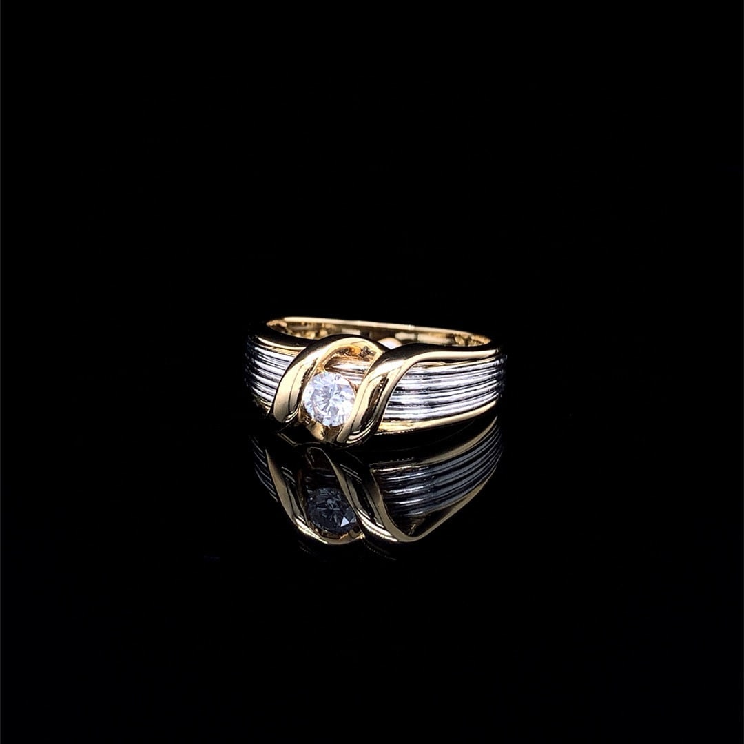 14k Gold 0.2 Ct Natural H Diamond Ring - 2
