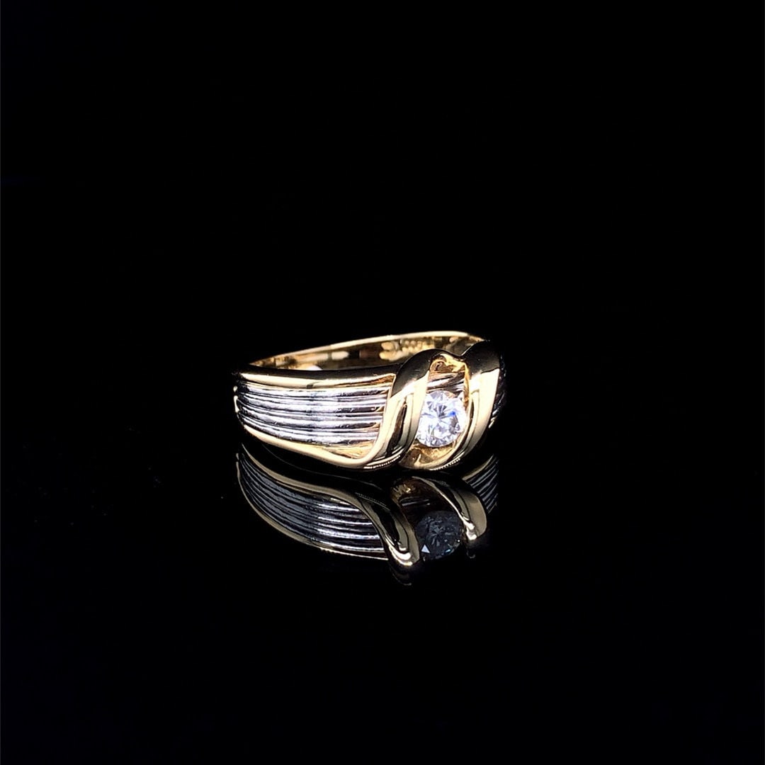 14k Gold 0.2 Ct Natural H Diamond Ring - 3