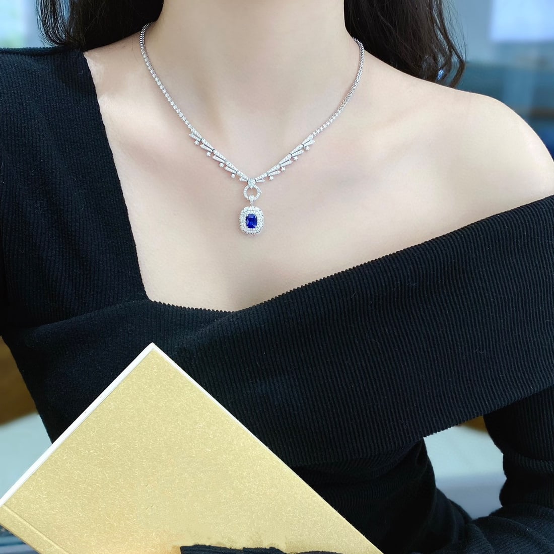 14k Gold 2.48 Ctw Natural Sapphire & Diamond Ring/pendant( Without Chain ) - 4