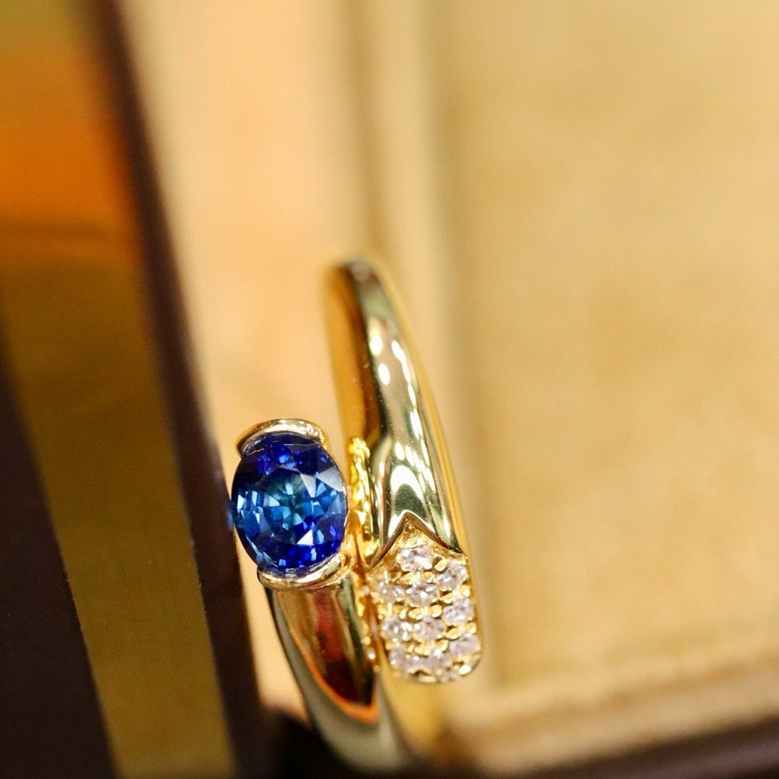14k Gold 0.50 Ctw Natural Sapphire & Diamond Ring - 5