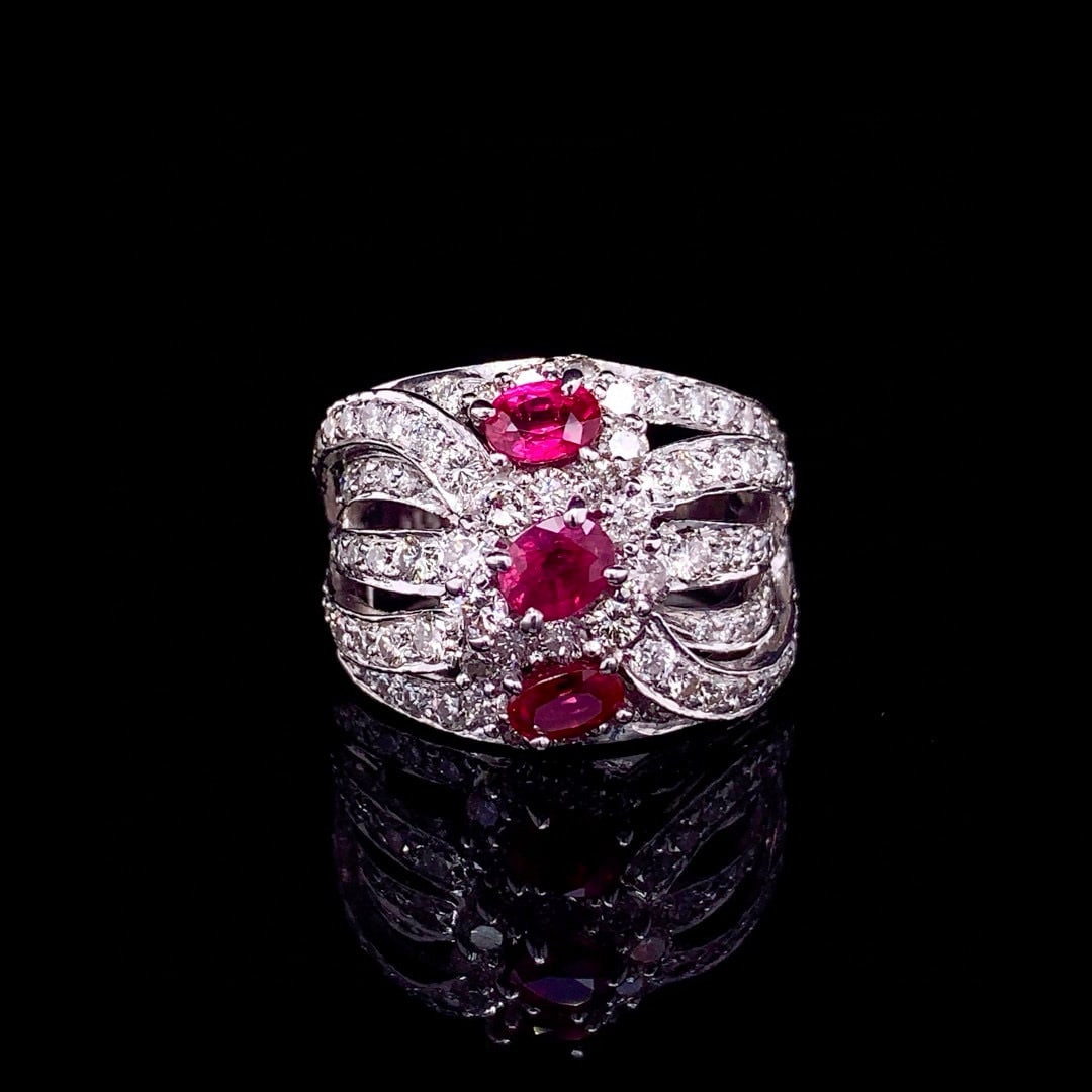 14k Gold 2.83 Ctw Natural Ruby & Diamond Ring (1 of 4)