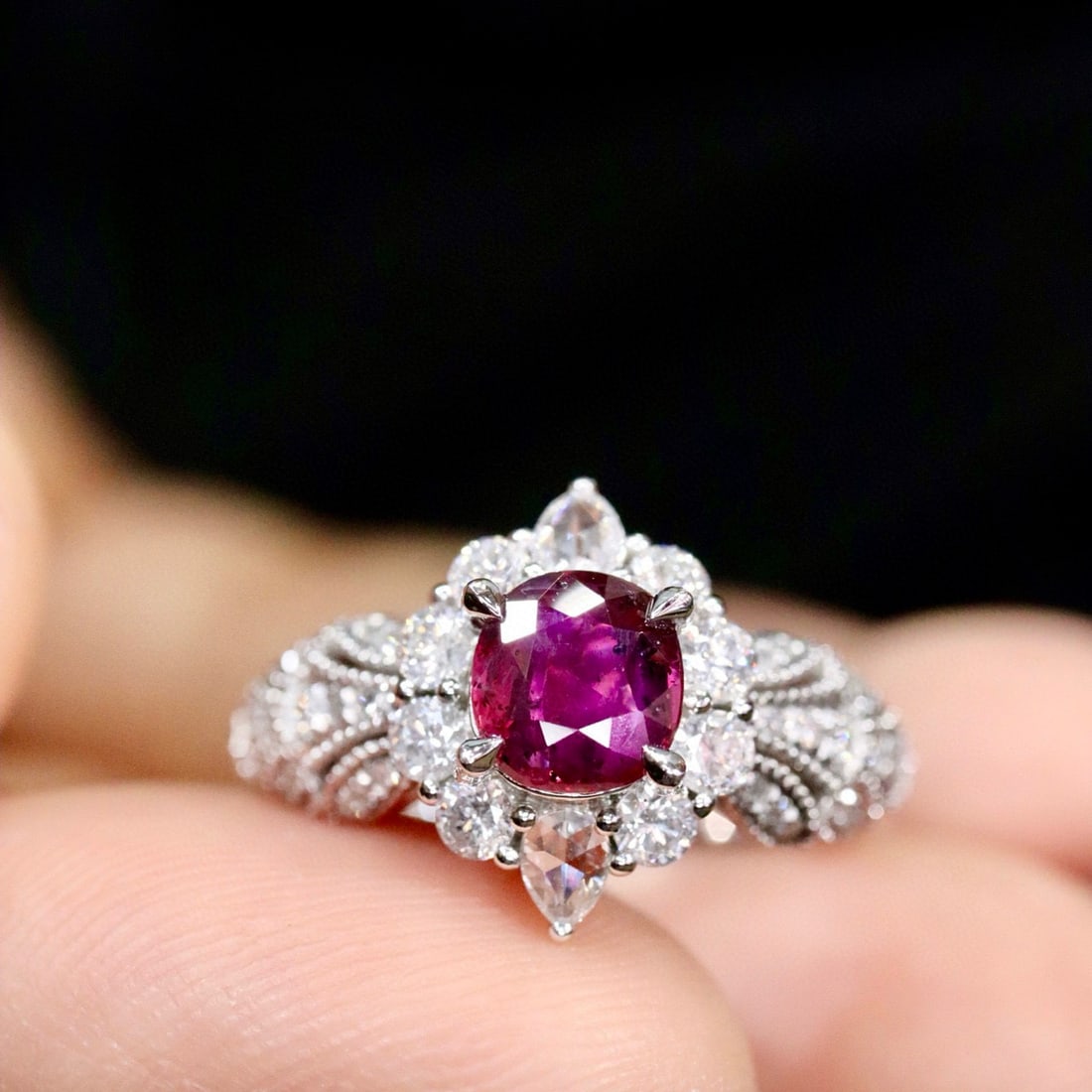 14k Gold 1.59 Ctw Natural Ruby & Diamond Ring (1 of 6)