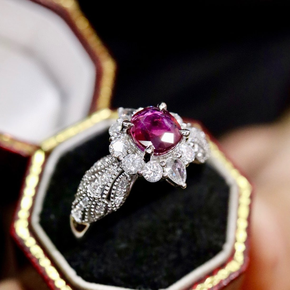 14k Gold 1.59 Ctw Natural Ruby & Diamond Ring - 3