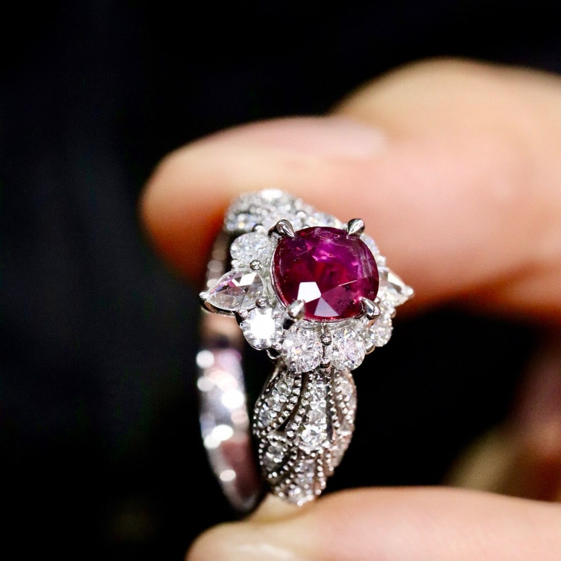 14k Gold 1.59 Ctw Natural Ruby & Diamond Ring - 5