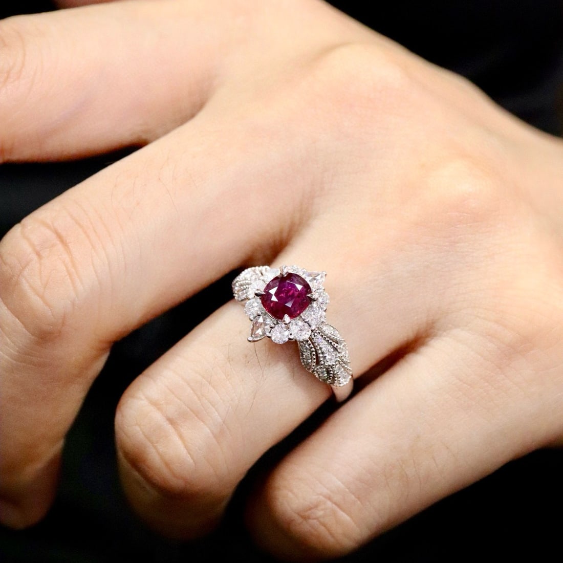 14k Gold 1.59 Ctw Natural Ruby & Diamond Ring - 6
