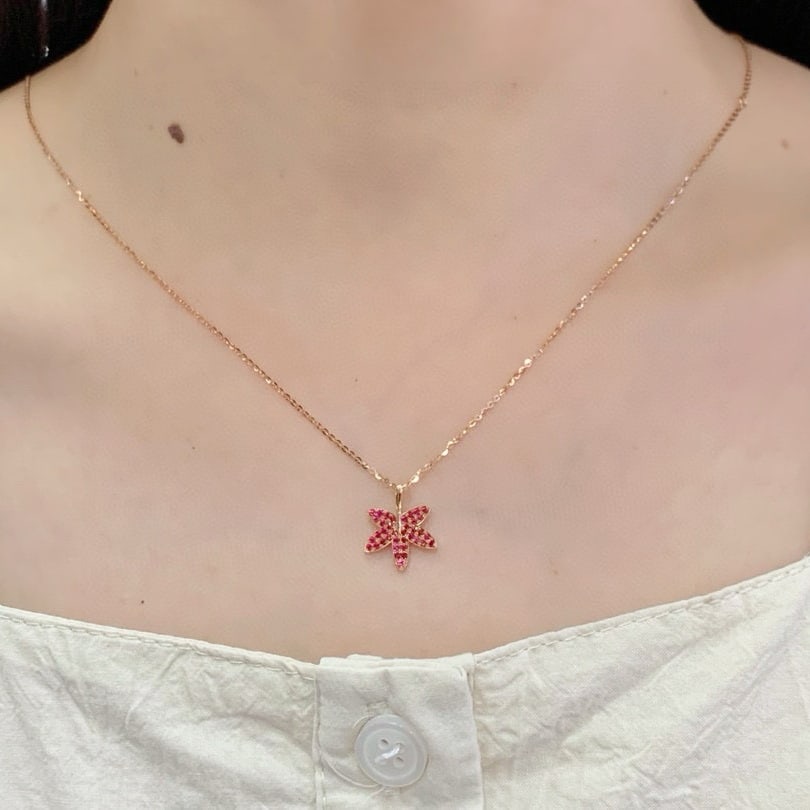 14k Gold 0.18 Ct Natural Ruby Pendant( Without Chain ) - 6