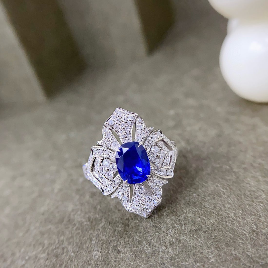 14k Gold 2.62 Ctw Natural Sapphire & Diamond Ring - 7