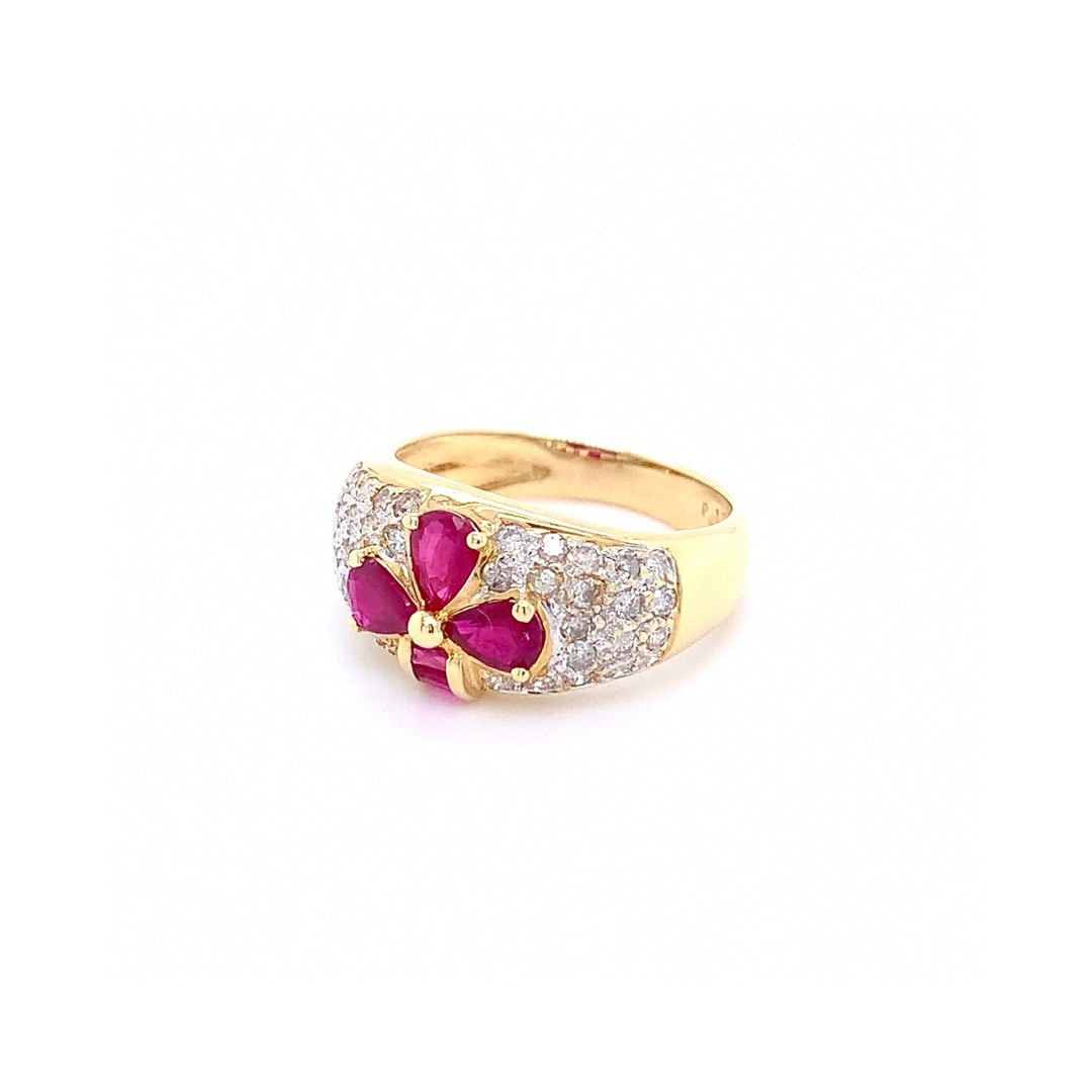 14k Gold 1.76 Ctw Natural Ruby & Diamond Ring - 3