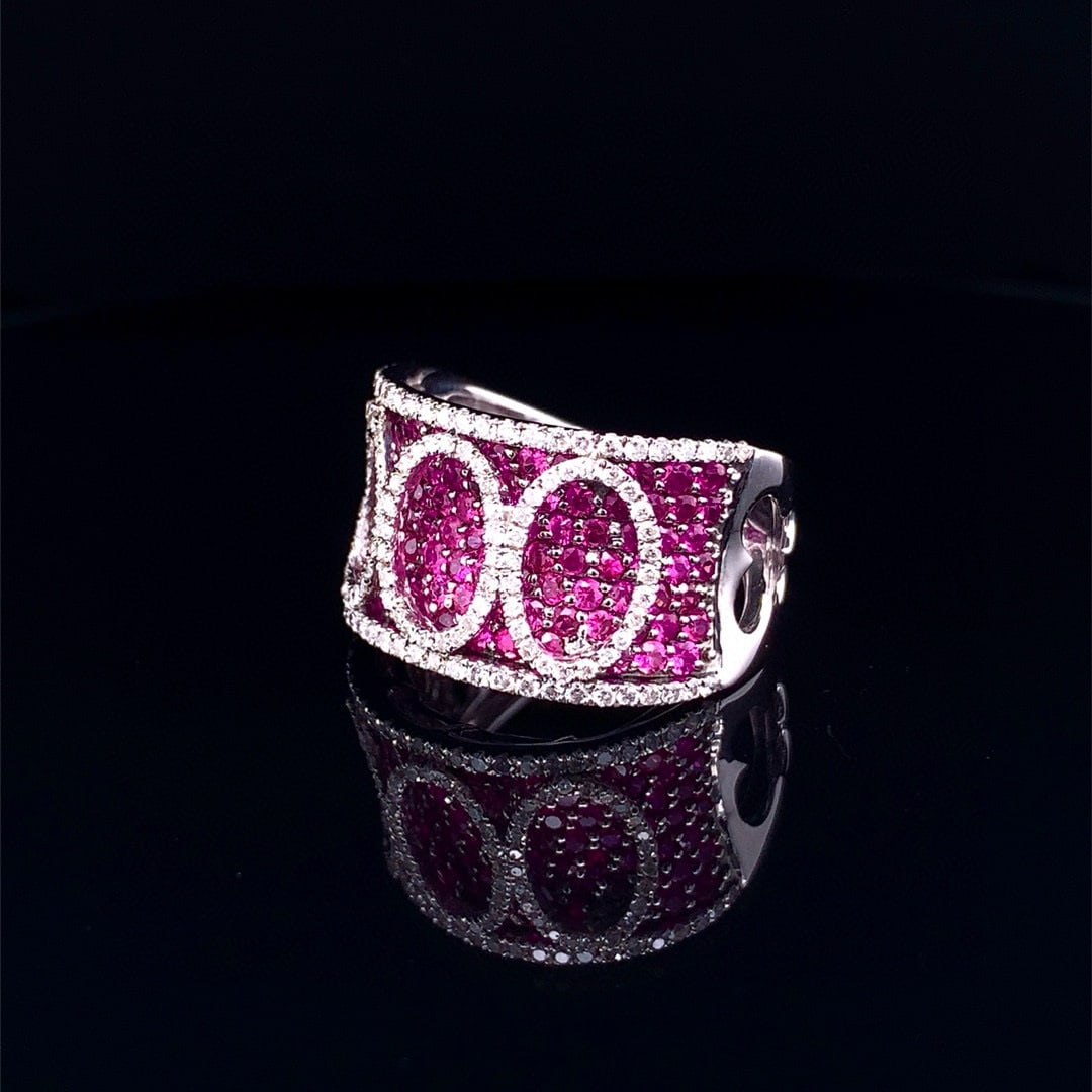 14k Gold 2.70 Ctw Natural Ruby & Diamond Ring - 2