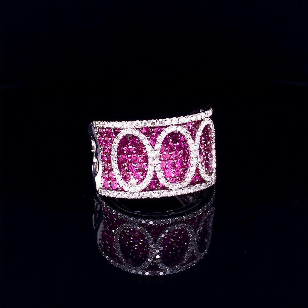 14k Gold 2.70 Ctw Natural Ruby & Diamond Ring - 3