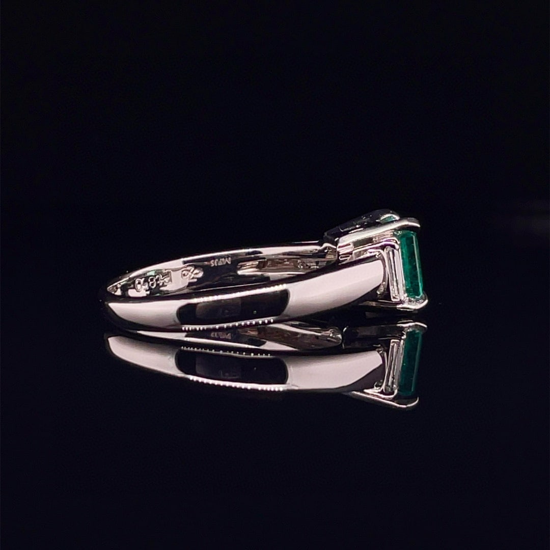 14k Gold 1.24 Ctw Natural Emerald & Diamond Ring - 3
