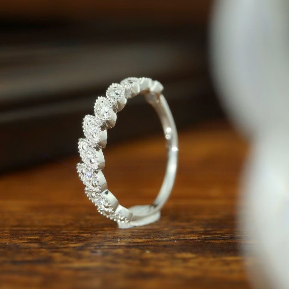 14k Gold 0.30 Ct Natural H Diamond Ring - 3