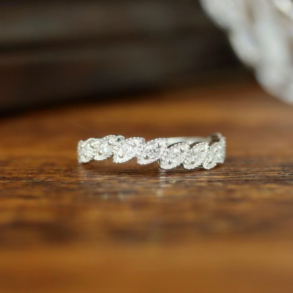 14k Gold 0.30 Ct Natural H Diamond Ring - 5