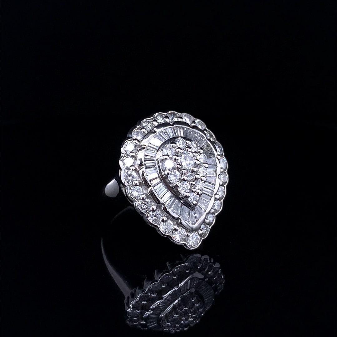 14k Gold 2.10 Ct Natural H Diamond Ring - 3