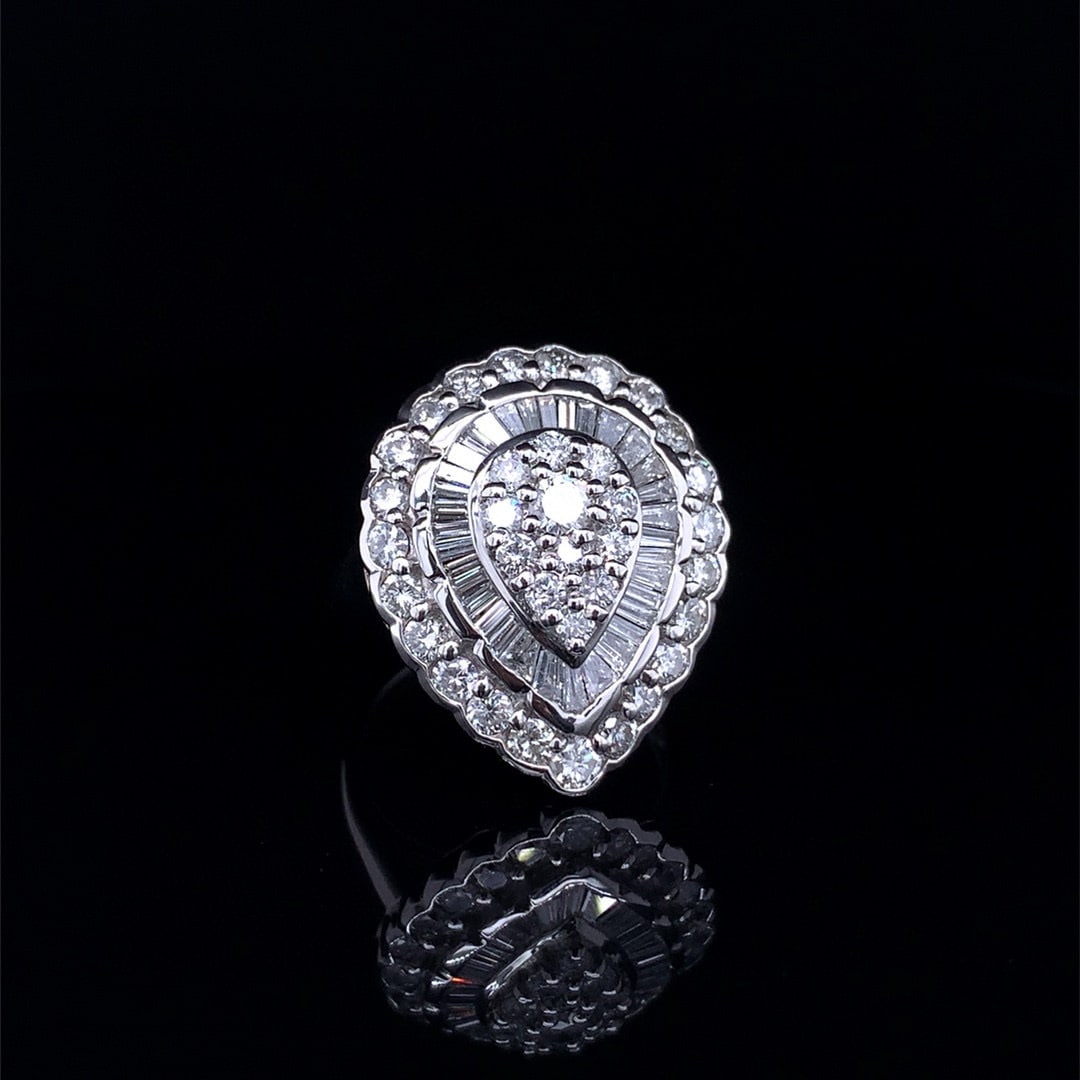 14k Gold 2.10 Ct Natural H Diamond Ring - 4
