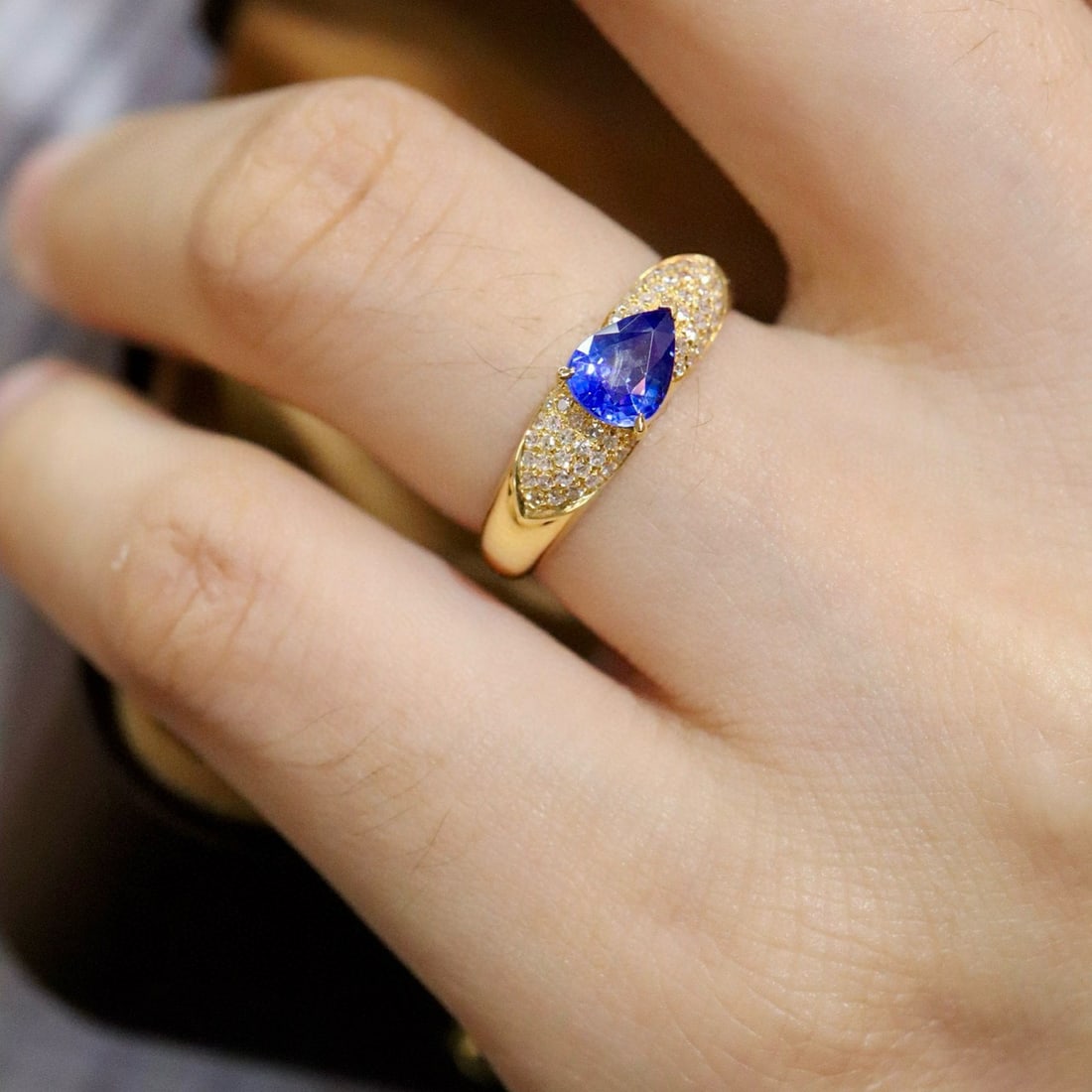 14k Gold 1.07 Ctw Natural Sapphire & Diamond Ring - 6