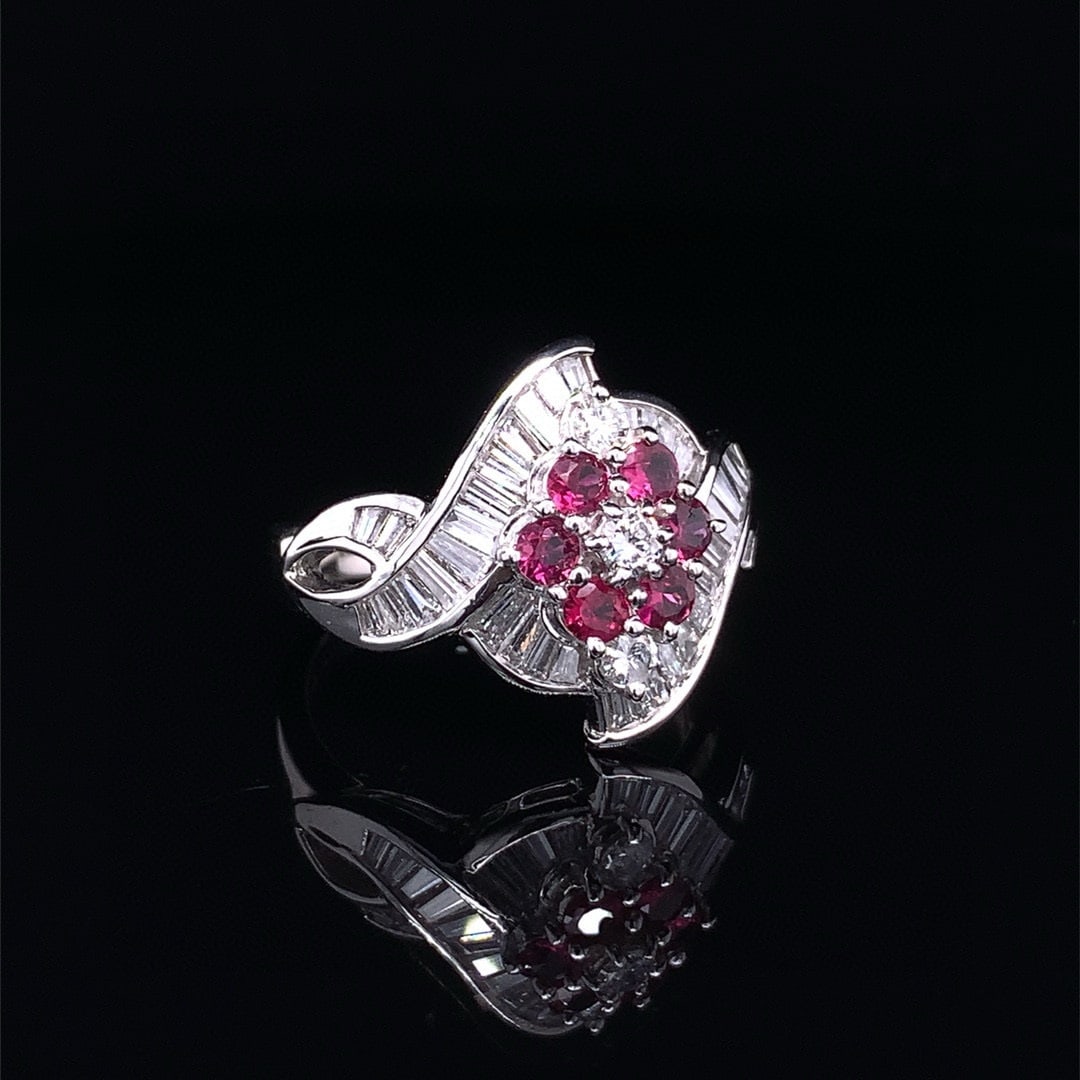 14k Gold 1.35 Ctw Natural Ruby & Diamond Ring - 2
